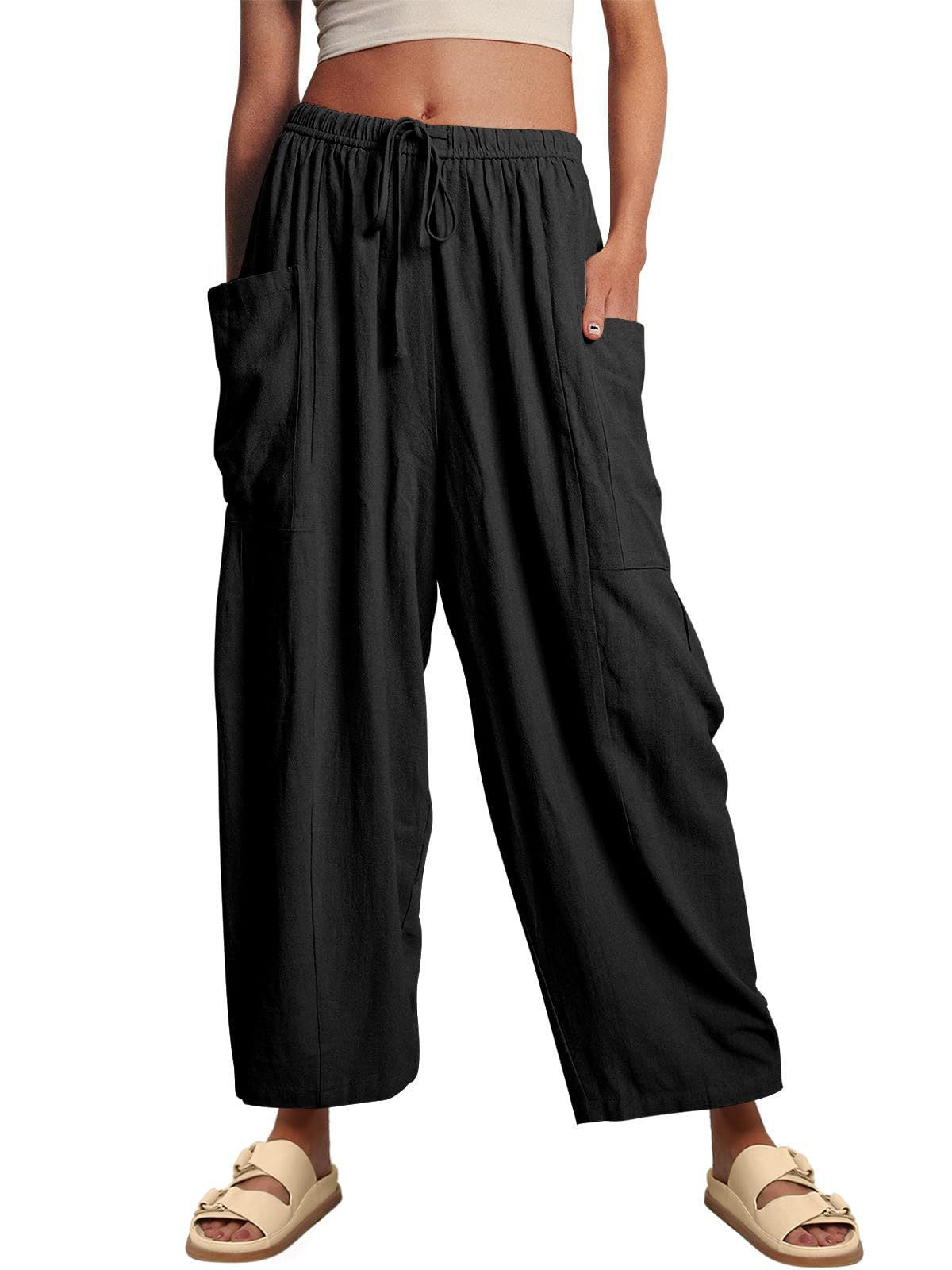 Elara Wide-Leg Cotton Linen Pants