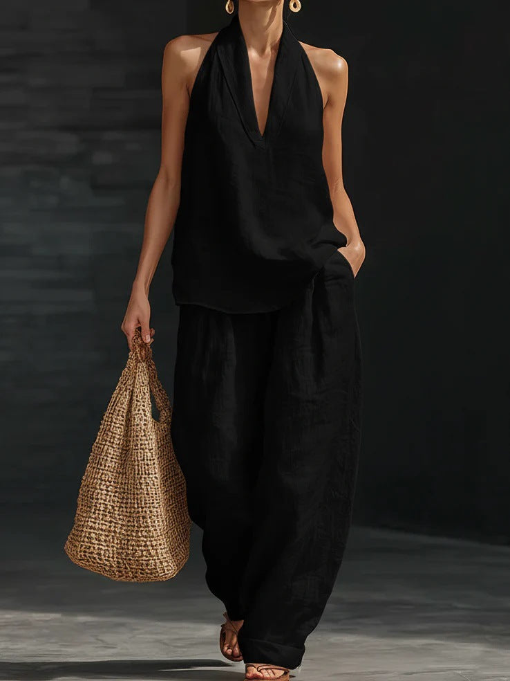 Zoë™ – Sleeveless Top & Wide-Leg Trousers Set