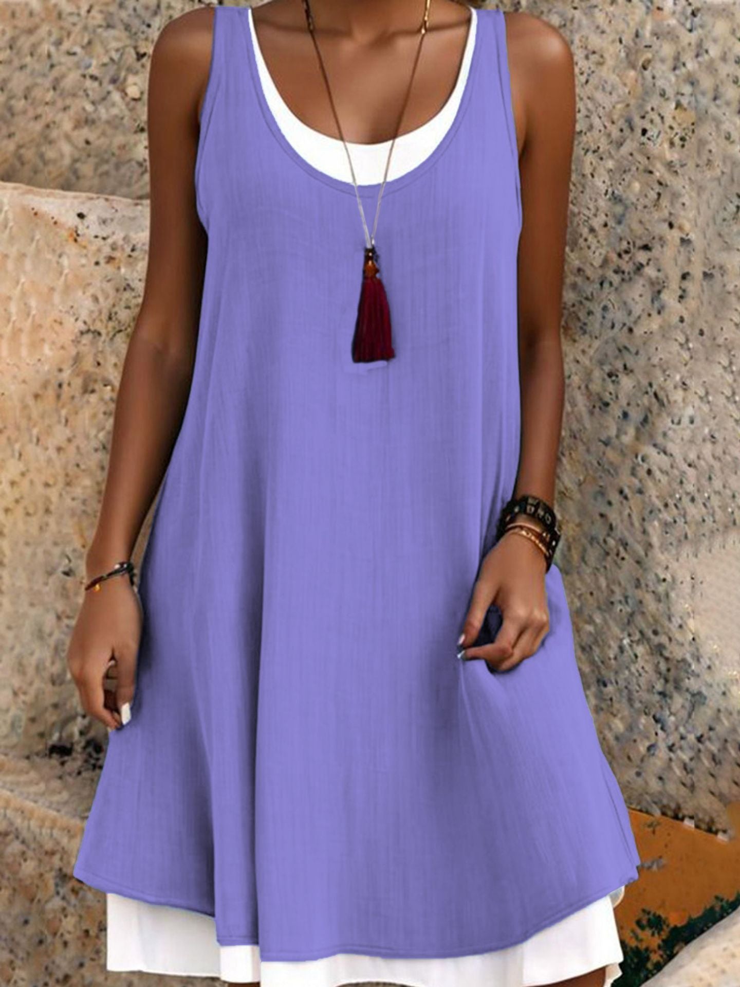 Anna | Women’s Sleeveless Linen-Blend Dress