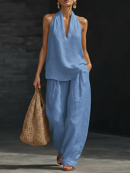 Zoë™ – Sleeveless Top & Wide-Leg Trousers Set