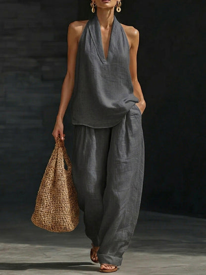 Zoë™ – Sleeveless Top & Wide-Leg Trousers Set