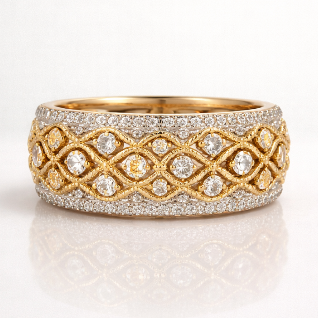 Aurelia | Gold Pavé Harmony Ring