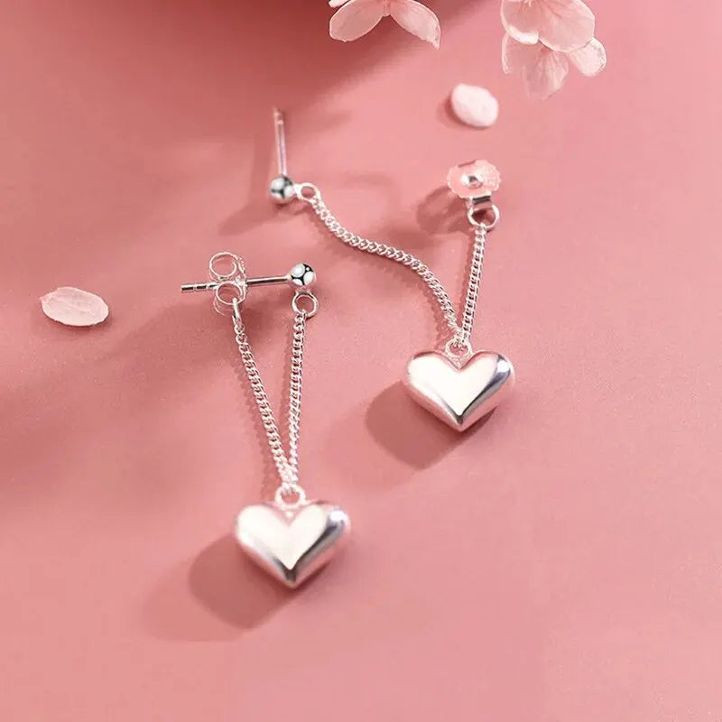 Antique Geometric Heart-Shaped Earrings