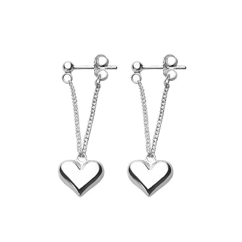 Antique Geometric Heart-Shaped Earrings