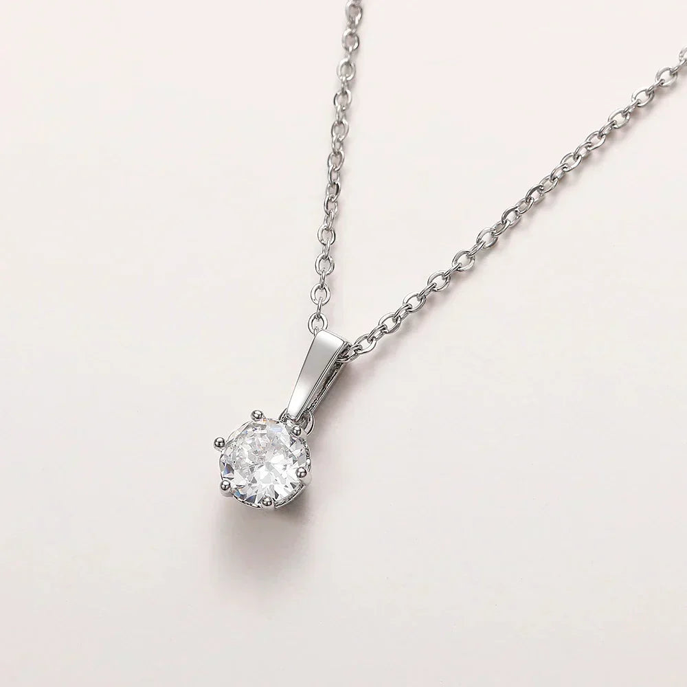 Classic Cubic Zirconia Pendant Necklace