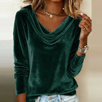 Margaret – Luxurious Velvet Drape-Neck Sweater