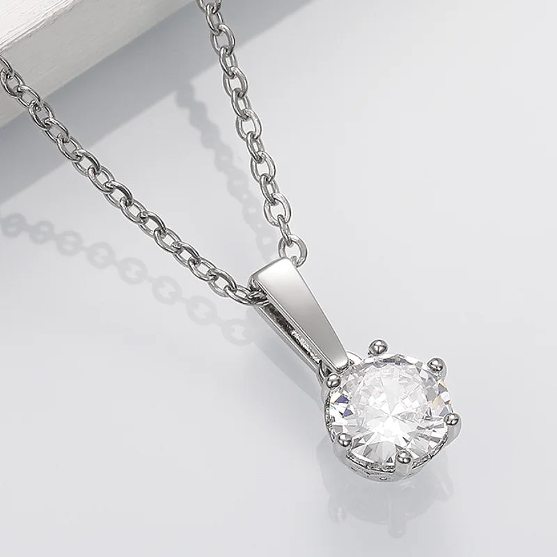 Classic Cubic Zirconia Pendant Necklace