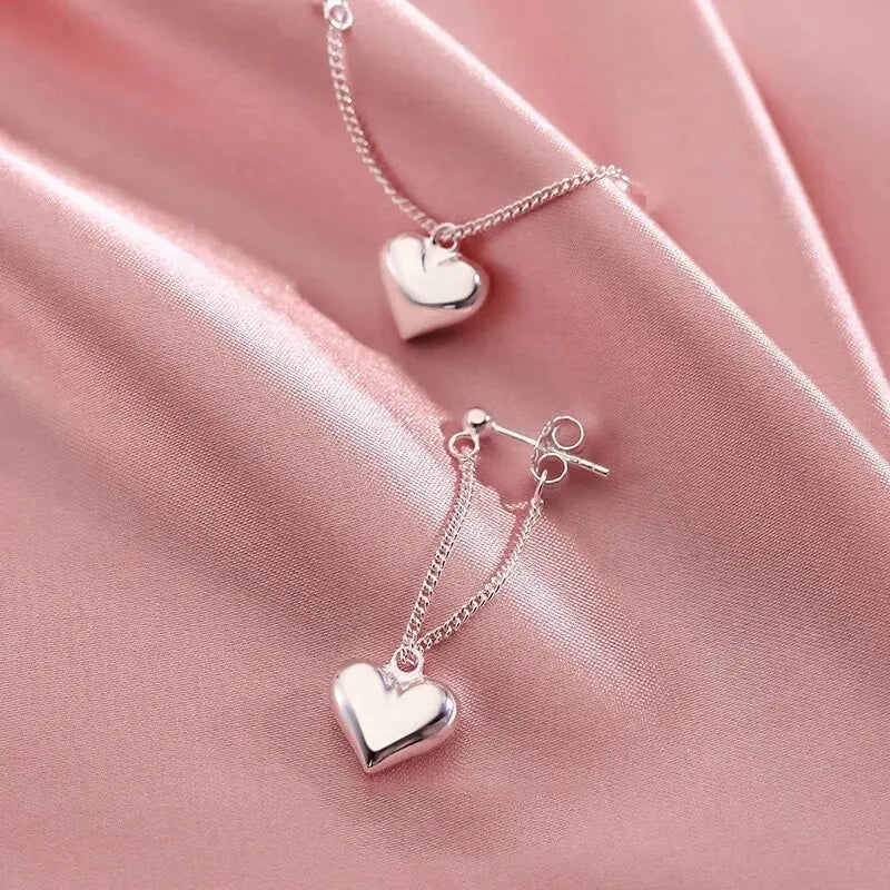 Antique Geometric Heart-Shaped Earrings