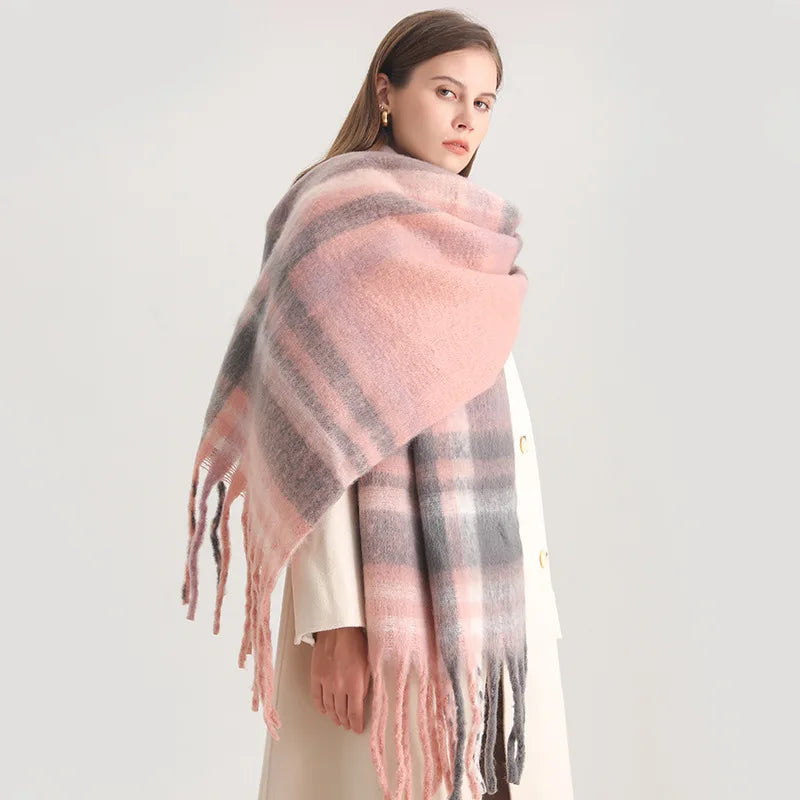 Ultra-Soft Oversized Plaid Scarf