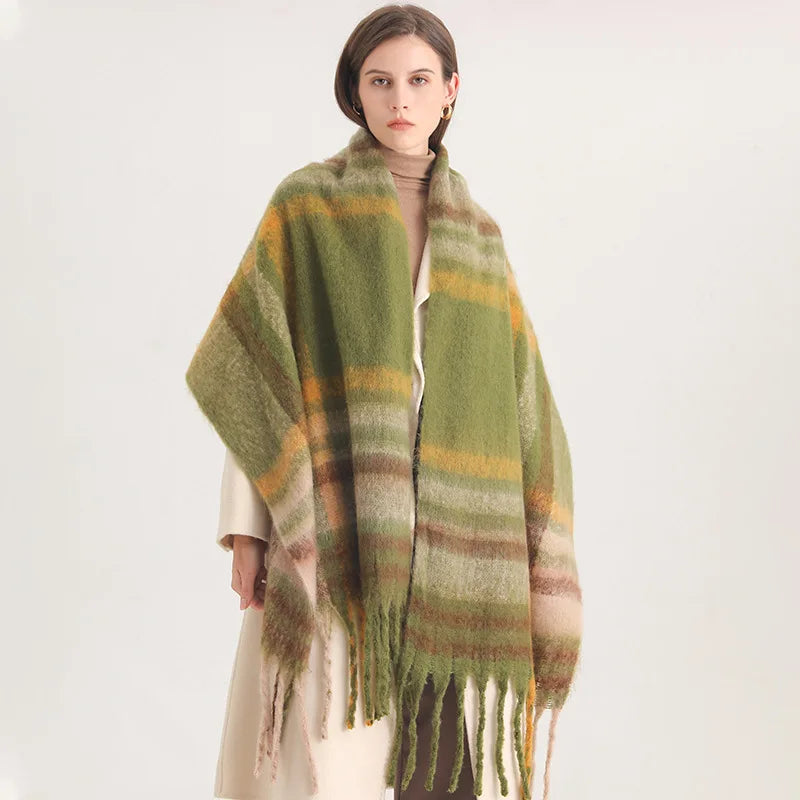 Ultra-Soft Oversized Plaid Scarf