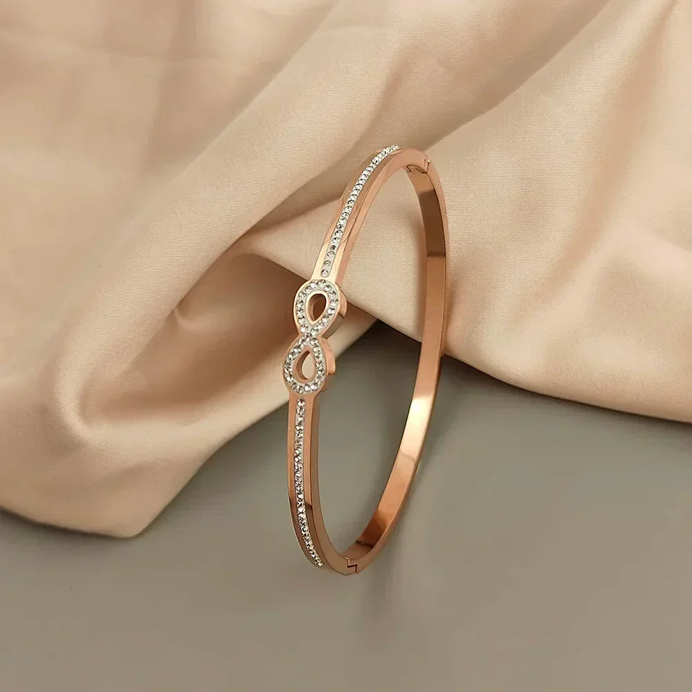 Rigid Infinity Bracelet with Exclusive Crystals