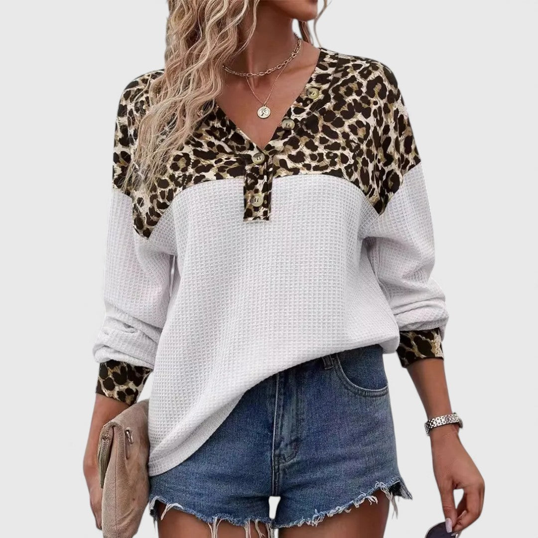 Olivia – Effortless Comfort V-Neck Long Sleeve Sweater