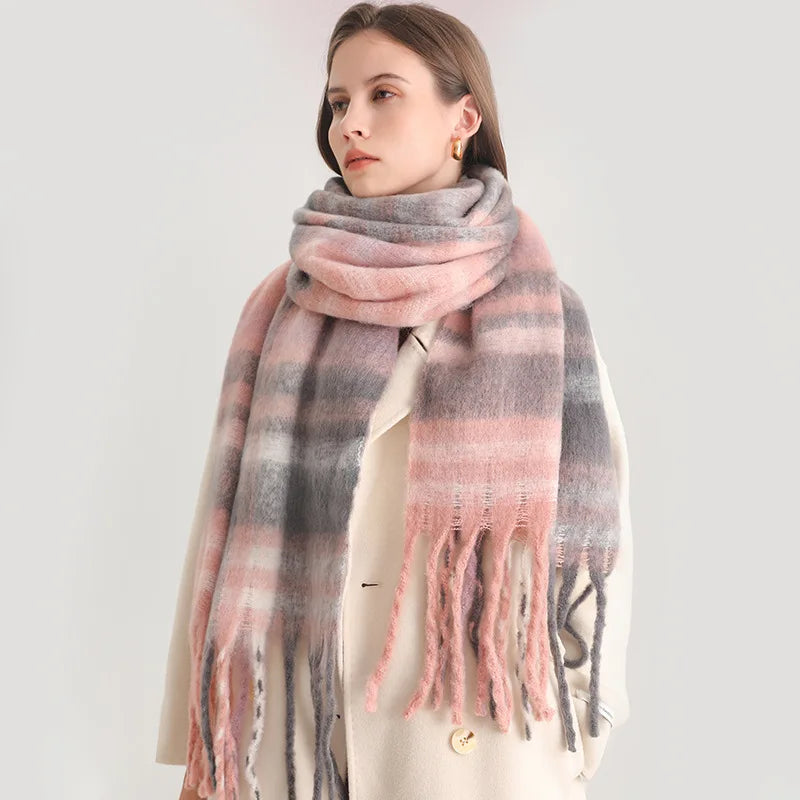 Ultra-Soft Oversized Plaid Scarf
