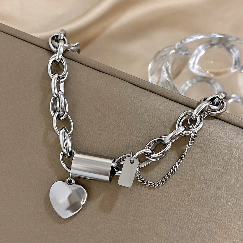 Gold Heart Charm Bracelet
