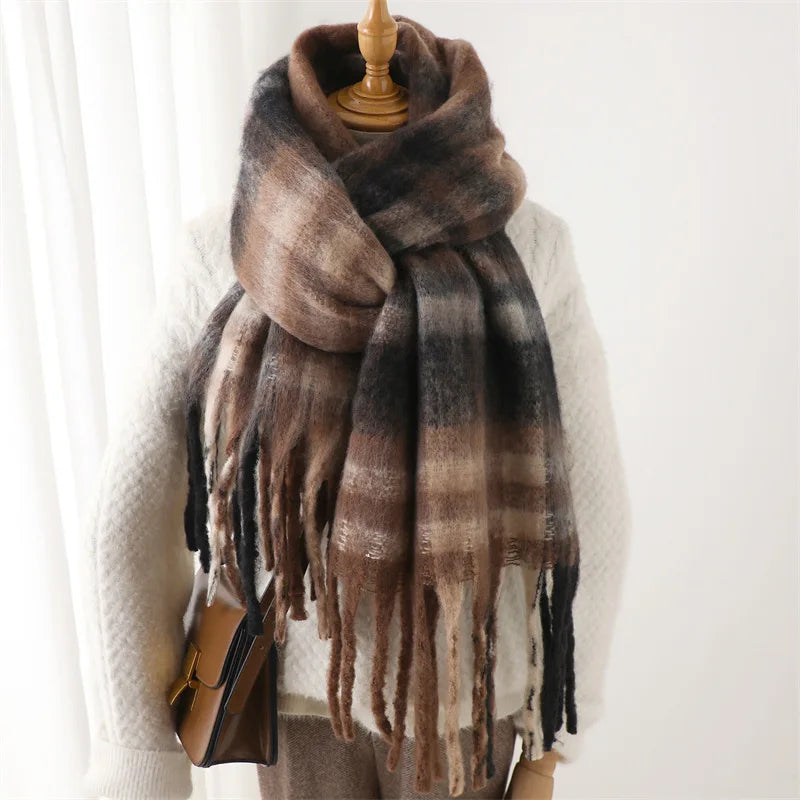 Ultra-Soft Oversized Plaid Scarf
