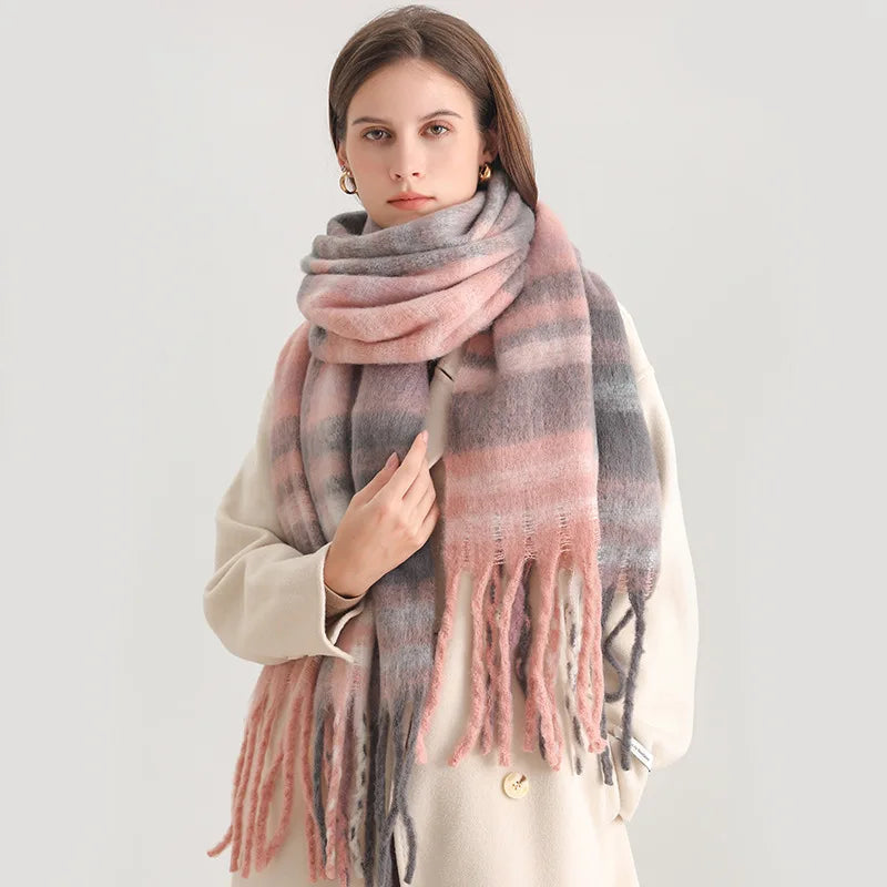 Ultra-Soft Oversized Plaid Scarf