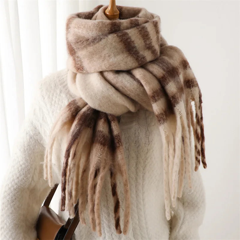 Ultra-Soft Oversized Plaid Scarf
