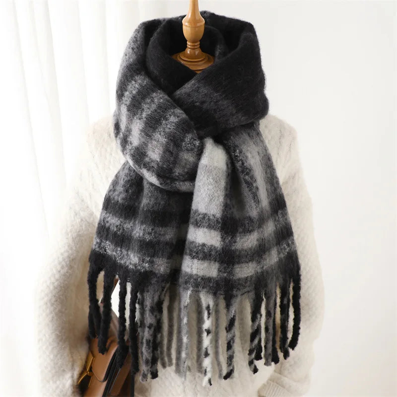 Ultra-Soft Oversized Plaid Scarf