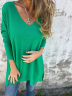 Sasha - Relaxed V-Neck Knit Tunic