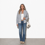 Lunea Mode® | The Colette - Effortless Zip-Up Knit Bomber Cardigan
