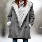Amelia - Premium Suede Fleece Hooded Jacket