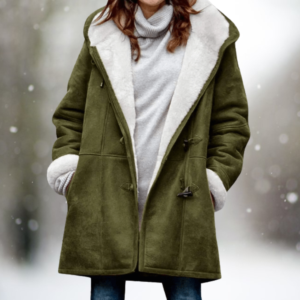 Amelia - Premium Suede Fleece Hooded Jacket