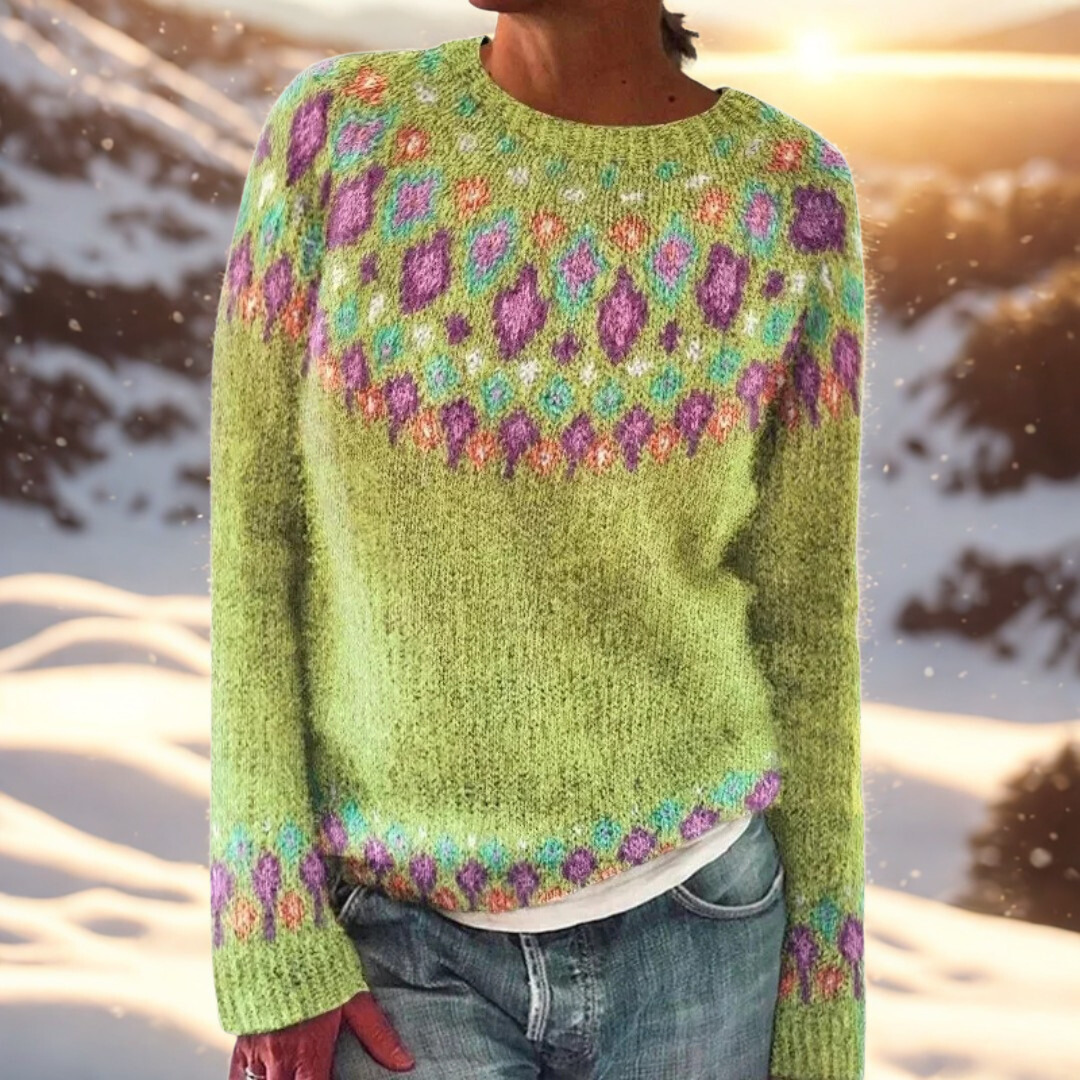 Matilda – Comfort Knit Jumper with Fair Isle Detail