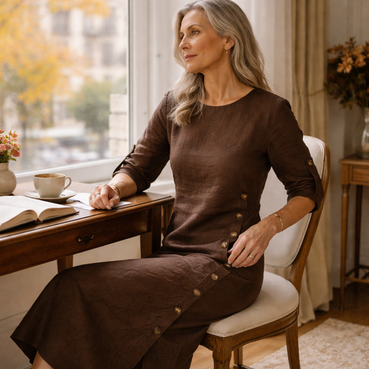 Margaux külje nööpidega midi kleit