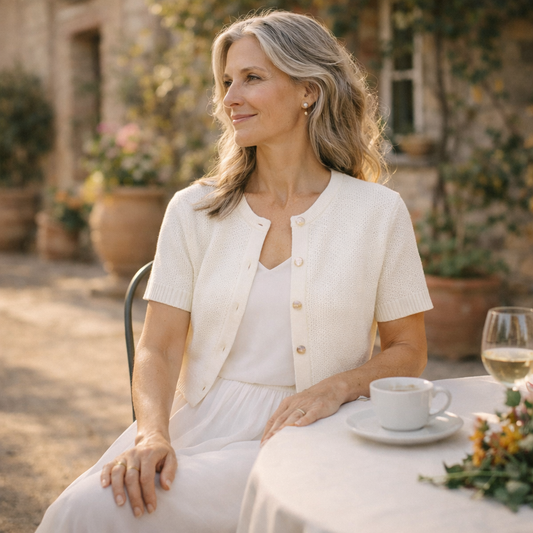 Lunea Mode®  | The Odette - Delicate Short Sleeve Knit Bolero Cardigan