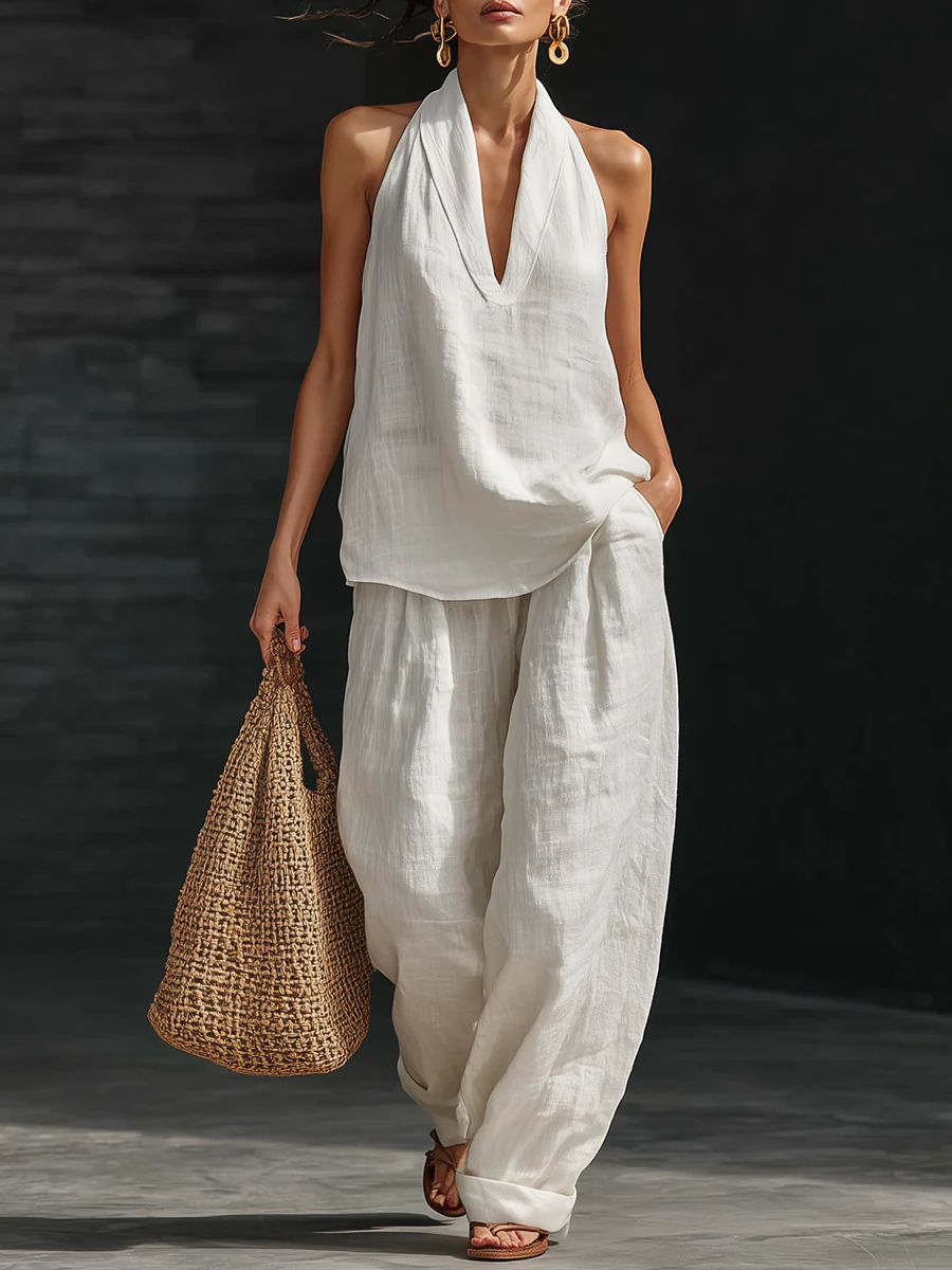 Zoë™ – Sleeveless Top & Wide-Leg Trousers Set