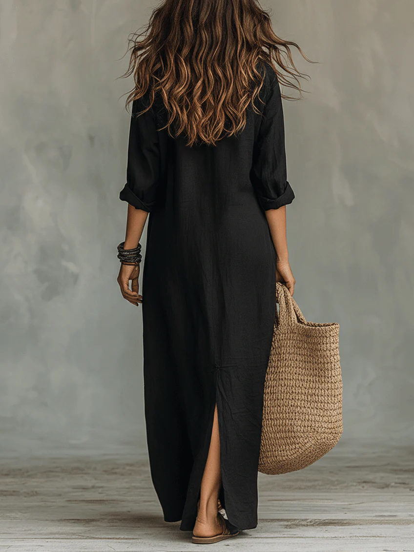 Soline | Button-Front Maxi Dress