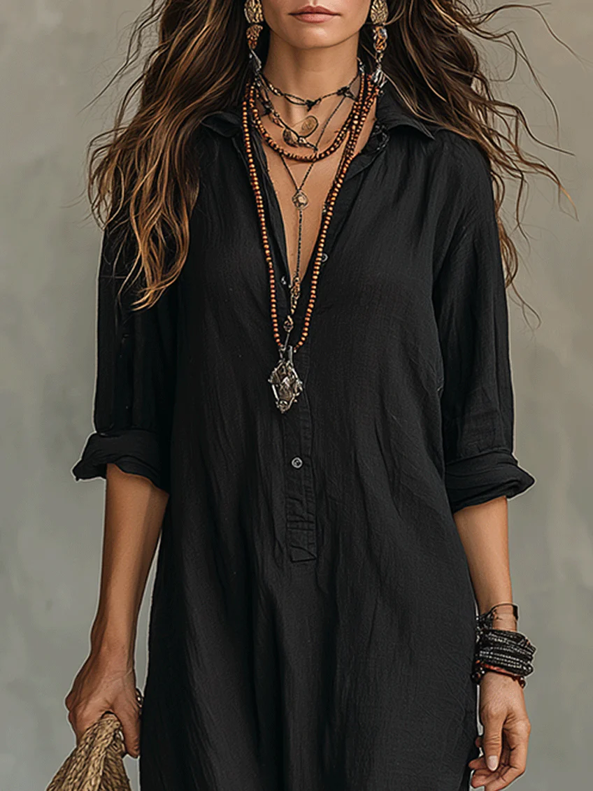 Soline | Button-Front Maxi Dress