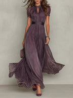 Marie™ | Purple Keyhole Maxi Dress