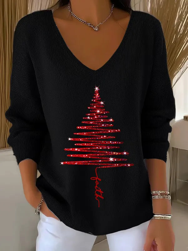 Monica - Elegant Christmas Knit Top