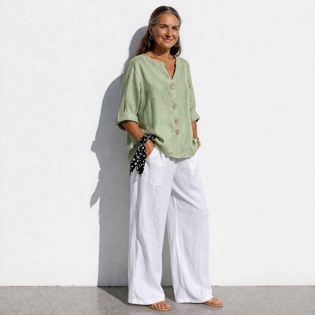 Lunea Mode® | The Margot - Relaxed Pure Cotton Button Blouse