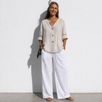 Lunea Mode® | The Margot - Relaxed Pure Cotton Button Blouse