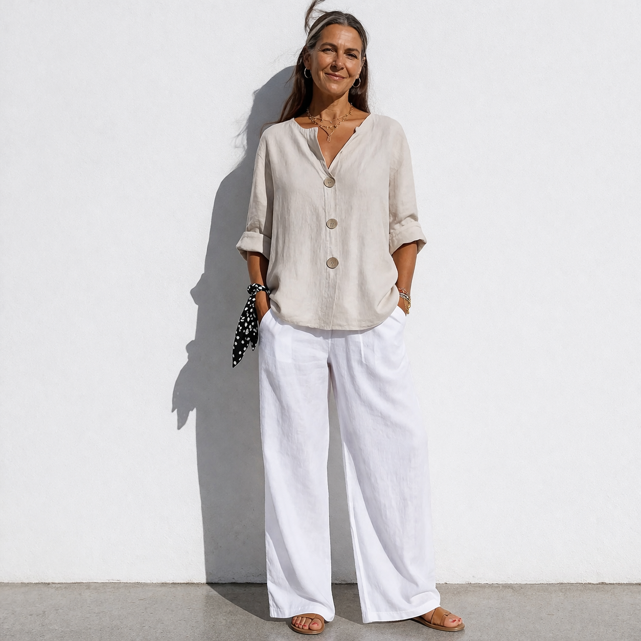 Lunea Mode® | The Margot - Relaxed Pure Cotton Button Blouse