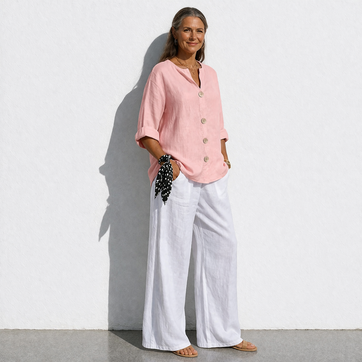 Lunea Mode® | The Margot - Relaxed Pure Cotton Button Blouse