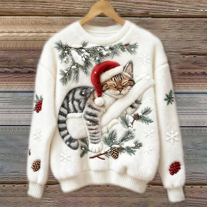 Nora - Holiday Cat Plush Sweater