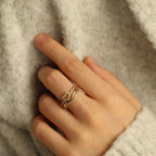 Eliza | Shining Love Wish Bone Stacking Rings