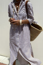 Corinne™ | Classic Striped Shirt Maxi