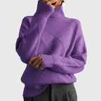 Angela – Modern Geometric Turtleneck Sweater