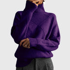 Angela – Modern Geometric Turtleneck Sweater