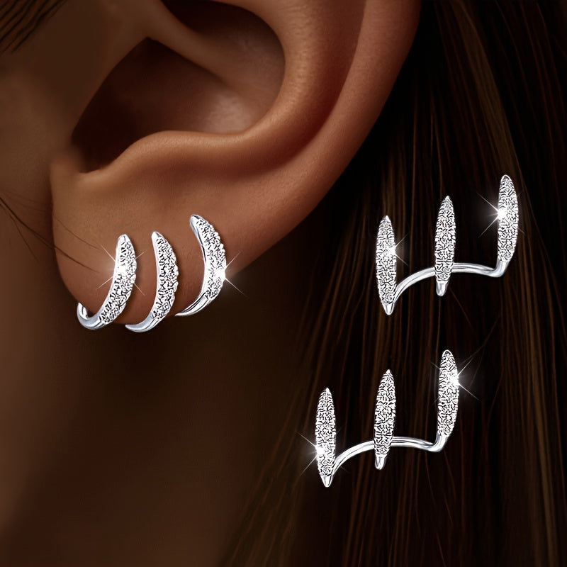 Elegant Triple Earrings