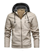 DANIEL | HOODED JACKET WITH LEATHER EFFECT AND ZIPPER