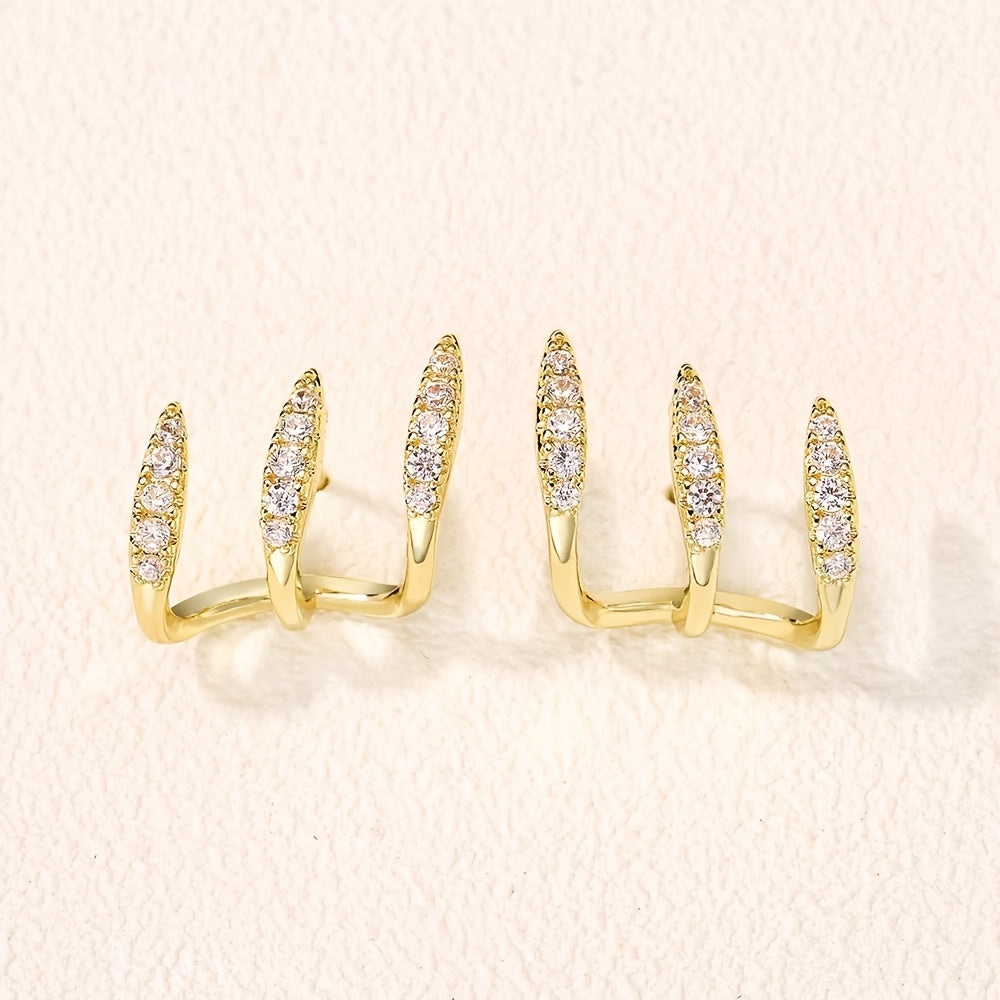 Elegant Triple Earrings