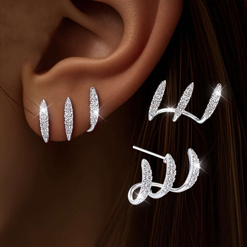 Elegant Triple Earrings