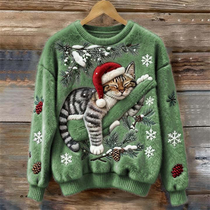 Nora - Holiday Cat Plush Sweater