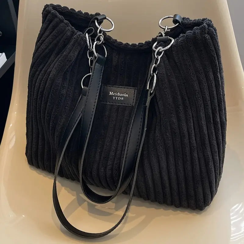 Layla - Elegant Corduroy Tote Bag