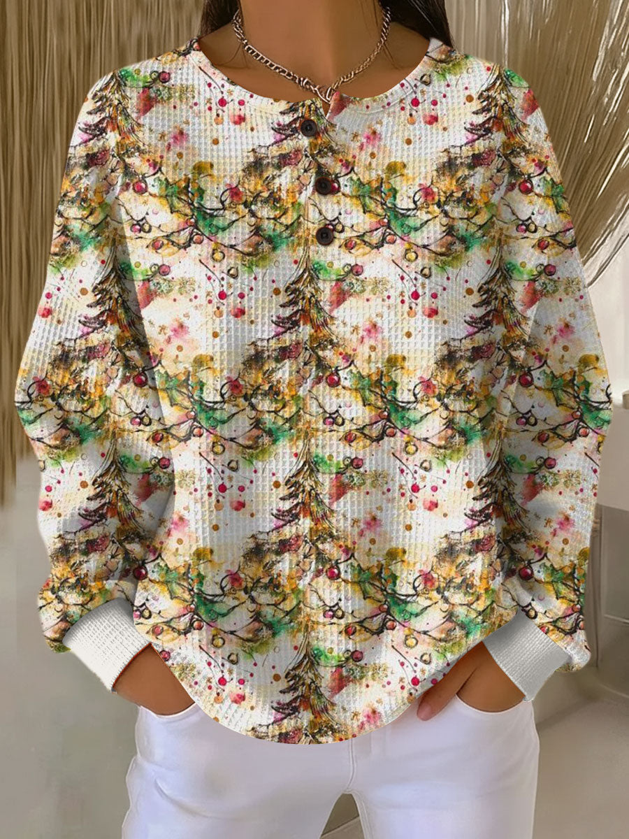 Thelma | Cozy Sweater with Christmas Tree Pattern